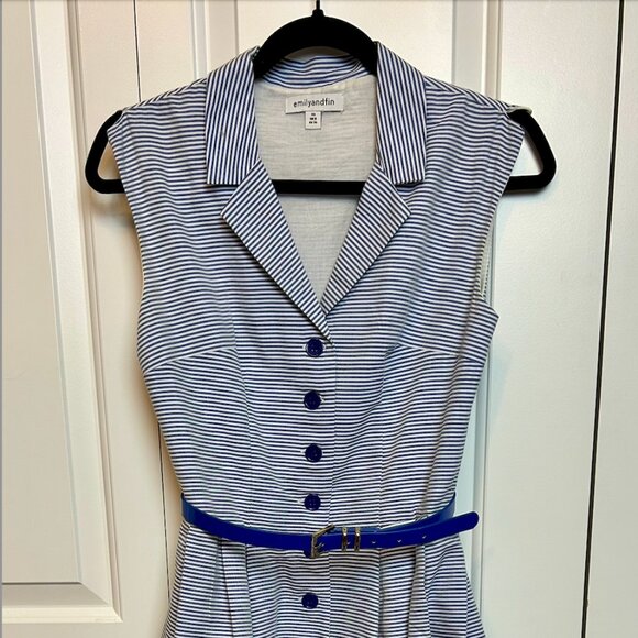 Emily and Fin - Frankie Strip Shirt Dress with Belt - Picture 1 of 5